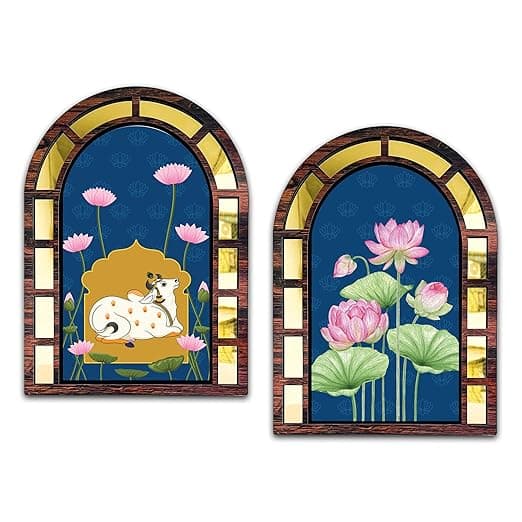 wall art with folwer design (2 pic)